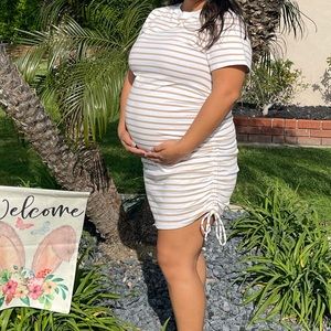 T shirt dress with cinch on side